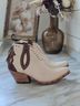Ariat 100% Leather White Brown Ankle Boots Size 8 1/2 - photo 3