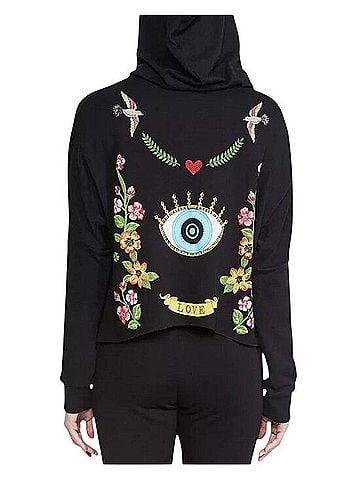 Lauren Moshi Amina Floral Eye Love Hoodie Sweatshirt (view 2)
