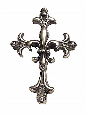 Madison Women's Heritage Fleur De Lis Cross Earrings in Silver (view 1)
