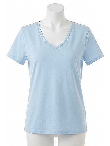 Dear John Madi V-Neck Jersey Short Sleeve Tee in Glacier Blue (view 1)