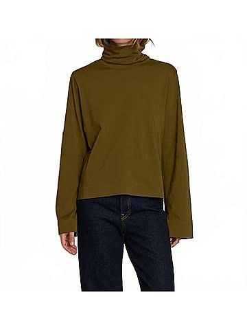 NATION LTD Neo Turtleneck Top in Martini Olive (view 2)