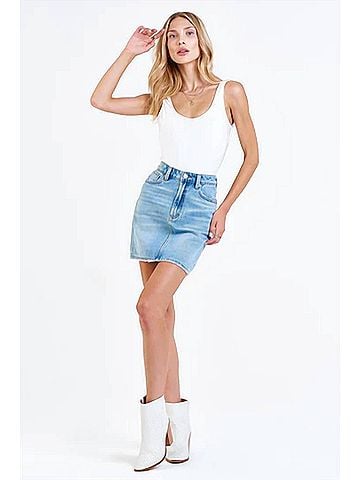 Dear John Quincy Classic Denim Skirt in Blue (view 2)