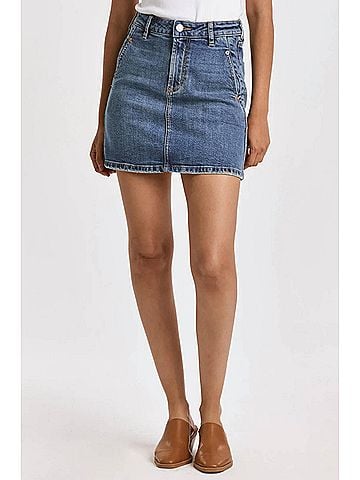 Dear John Quincy Classic Dark Denim Skirt in Blue (view 2)