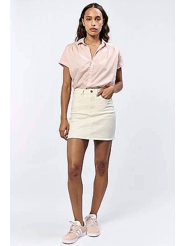 Dear John Quincy Denim Mini Skirt in Ivory (view 2)