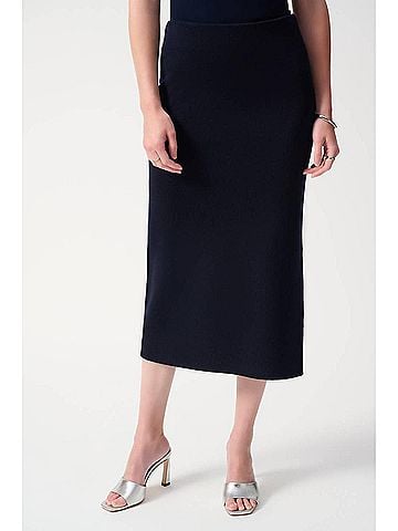 Joseph Ribkoff High Rise Knit Midi Pencil Skirt in Midnight Blue (view 2)