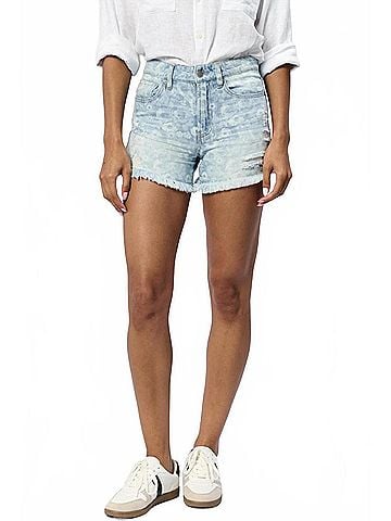 Dear John Ivy Floral Jean Shorts in Light Wash (view 2)