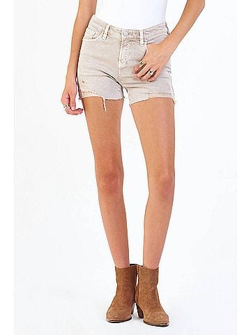 Dear John Gigi High Rise Denim Shorts in Sesame (view 2)