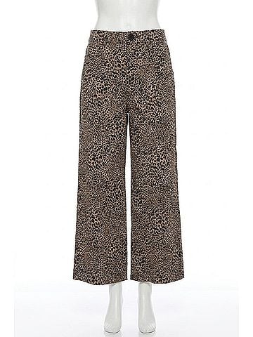 Joseph Ribkoff Animal Print Wide Leg Pant in Brown/Black (view 1)