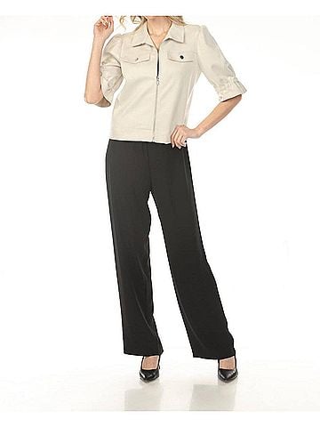 Joseph Ribkoff Pull On Twill Wide Leg Pants in Black (view 2)
