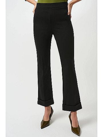 Joseph Ribkoff Heavy Knit Pull On Flared Pants in Black (view 2)