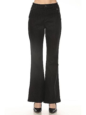 Joseph Ribkoff High Waist Flared Jeans in Black/Gold (view 2)