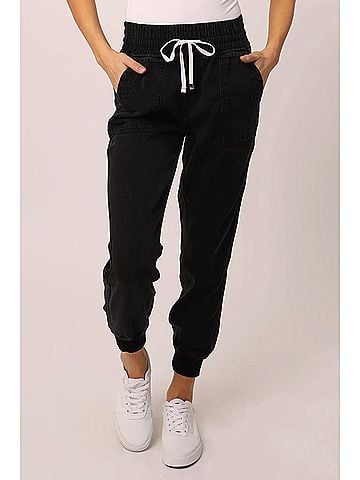 Dear John Jacey High Rise Jogger Pants in Black (view 2)