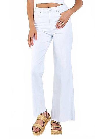 Dear John Fiona Mid Rise Wide Leg Jeans in White (view 2)