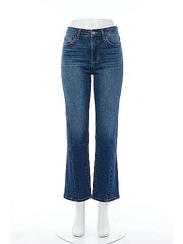 Judy Blue Mid Rise Side Seam Detail Straight Jeans in Medium Wash (view 1)