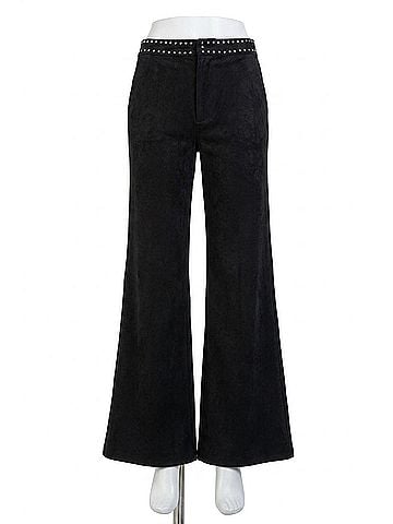 Dear John Fiona Lee Wide Leg Jeans in Black Suede (view 1)
