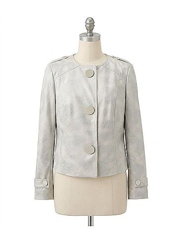 Joseph Ribkoff Suede Boxy Jacket in Moonstone (view 1)