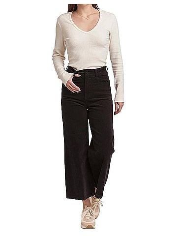 Dear John Aubrey Baby Cord Wide Leg Jean in Black (view 2)