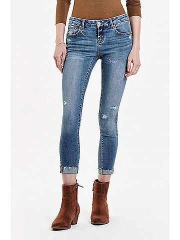 Dear John Joyrich Midrise Cuffed Low Rise Skinny Jean in Galvestone (view 2)