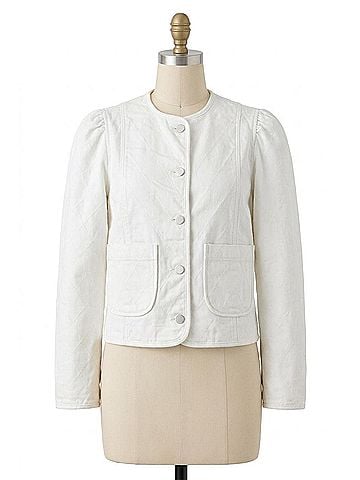 Dear John Kat Quilted Denim Jacket in White (view 1)
