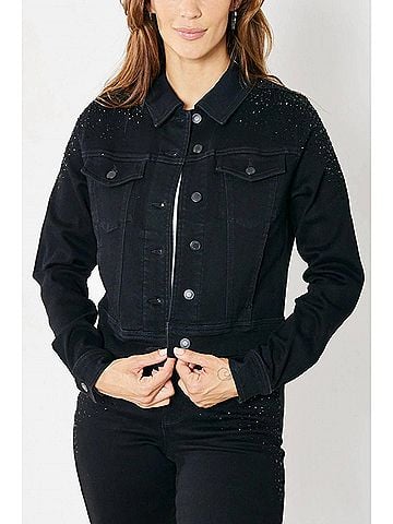 Judy Blue Rhinestone Embellished Jacket in Black (view 2)