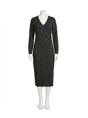 NATION LTD Sandrine Midi Dress in Heather Charcoal (view 1)