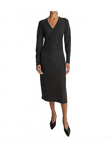 NATION LTD Sandrine Midi Dress in Heather Charcoal (view 2)