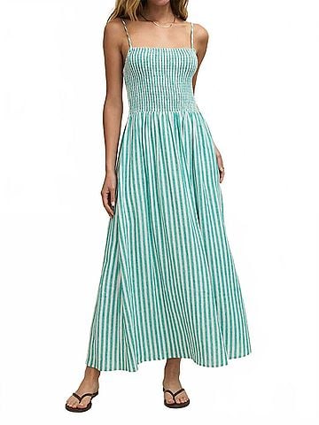 Z Supply Bayside Stripe Linen Maxi Dress in La Palma (view 2)