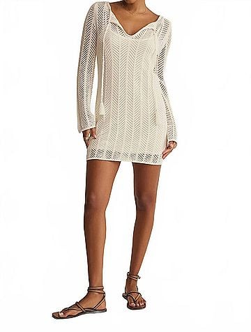Z Supply Falling Waters Crochet Dress in Cloud (view 2)