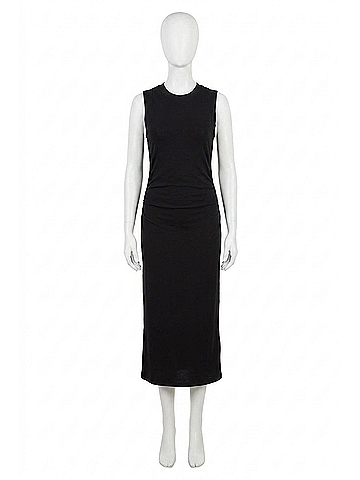 Bishop + Young Sleeveless Rib Midi Dress in Black (view 1)
