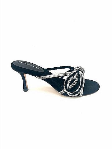 KOKO + PALENKI Women's Barely 2 Suede Sandals in Black (view 1)