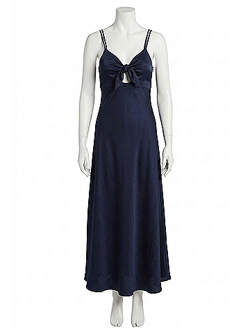 Bishop + Young Micro Plisse Bias Cut Dress in Indigo (view 1)