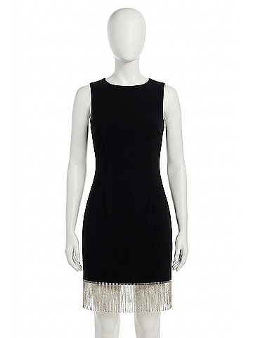 Steve Madden Elenora Fringe Mini Dress in Black (view 1)