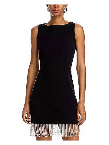 Steve Madden Elenora Fringe Mini Dress in Black (view 2)