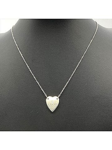 Gucci Gucci GUCCI trademark heart necklace, SV925, 8.1g, silver hardware, women's. (view 2)