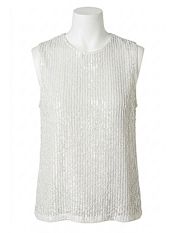 Velvet by Graham & Spencer Masion Sequined Top in Cream (view 1)