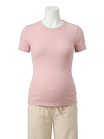 Hatch Softsculpt Sweater Tee Maternity in Peony (view 1)