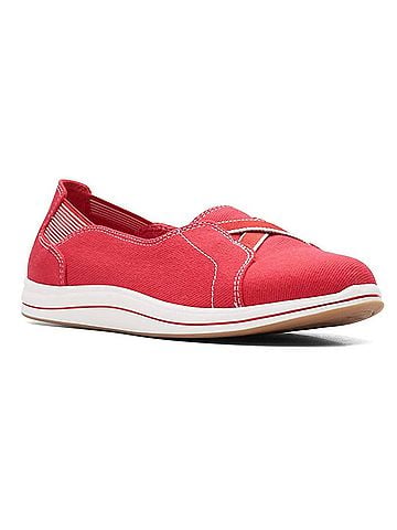Clarks Women's Breeze Skip Slip-On Shoes in Red (view 2)
