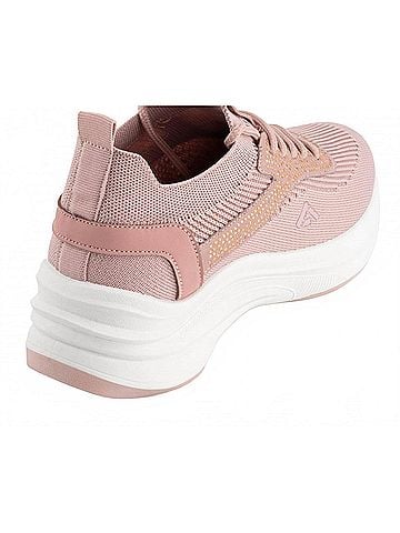 Andrea Womens Lightweight Knit Sneakers in Pink (view 2)