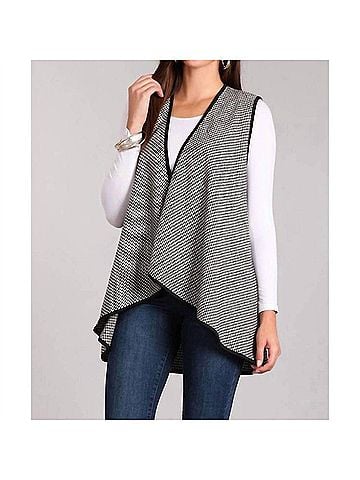 Chris & Carol Houndstooth Vest in Black &amp; Ivory (view 2)