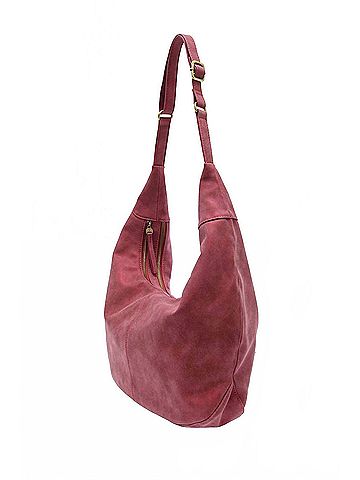 Joy Susan Women's Rochelle Large Crescent Bag in Metallic Berry (view 2)