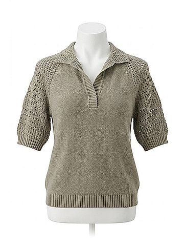 Wearever Verona Henley Sage Crochet in Green (view 1)