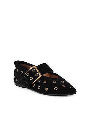 Seychelles Women's Abbey Suede Flats in Black (view 1)