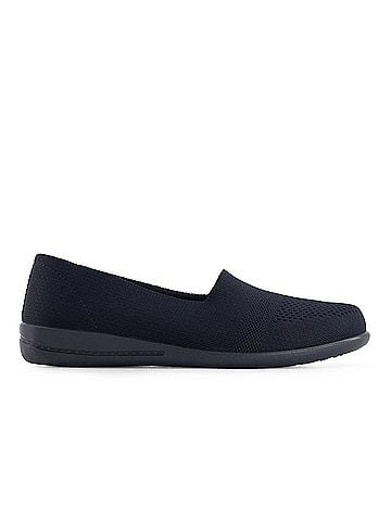 Andrea Women's Top Comfort Textile Moccasins in Navy (view 1)