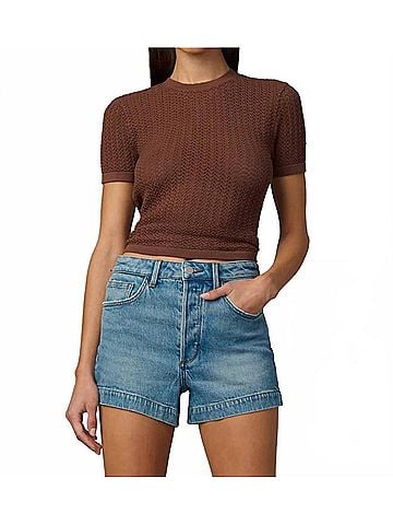 Joe's Jeans The Crochet Baby Tee in Chocolate (view 2)