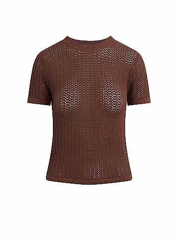 Joe's Jeans The Crochet Baby Tee in Chocolate (view 1)