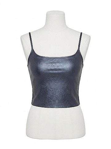 Commando Faux Leather Cami Crop Top in Galaxy (view 1)