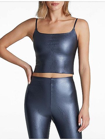 Commando Faux Leather Cami Crop Top in Galaxy (view 2)