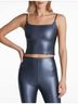 Commando Solid Silver Faux Leather Cami Crop Top in Galaxy Size S - photo 2