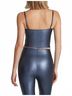 Commando Solid Silver Faux Leather Cami Crop Top in Galaxy Size S - photo 3