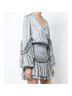 Alexis 100% Polyester 95% Polyester 5% Elastane Print Gray Blue Cocktail Dress Size L - photo 13